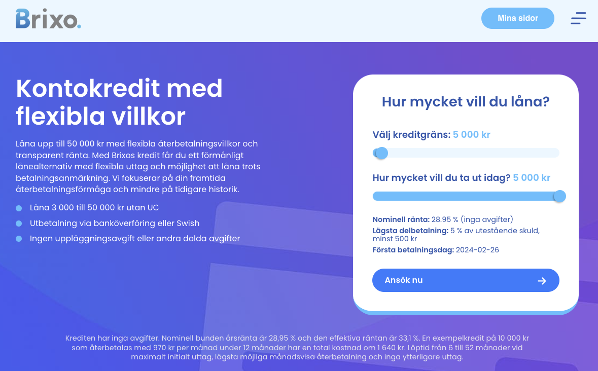 Ansök om lån hos Brixo