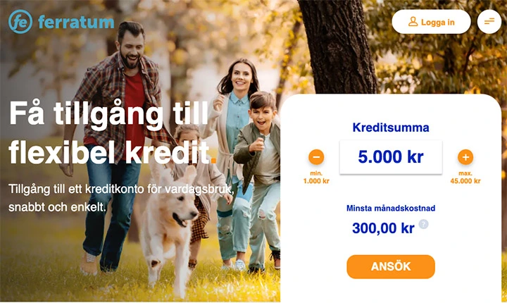 Ansök om kreditkonto hos Ferratum