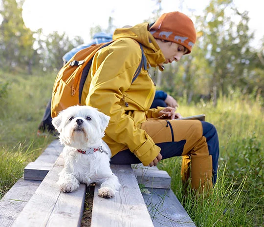 Man i naturen ansöker om lån utan UC